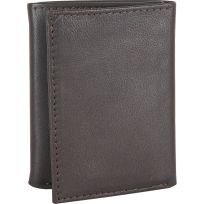Hickory Creek Shrunken Leather Trifold Wallet, 3162W, Brown
