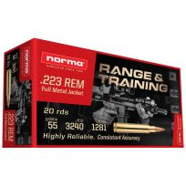 norma® 223 55 Grain Full Metal Jacket, Range and Training, 20-Rounds, 701209942