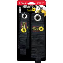 Wrap-It Storage Heavy-Duty Storage Straps, Assorted, 5-Pack, 105-123BX, Black