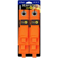 Wrap-It Storage Heavy-Duty Storage Straps, Assorted, 6-Pack, 106-234ORX, Blaze Orange