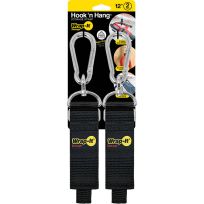 Wrap-It Storage Hook N Hang Storage Straps, 12 Inch, 2-Pack, 102-HNH-12BL, Black