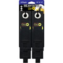 Wrap-It Storage Heavy-Duty Storage Straps, Assorted, 6-Pack, 106-234BX, Black