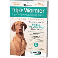 Durvet Triple Wormer, Medium & Large Dogs, 12-Count, 051665