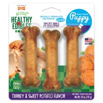 Nylabone® Natural Healthy Edibles Puppy Turkey & Sweet Potato Dog Chew Treats, 3-Count, N402VPP
