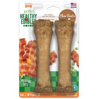 Nylabone® Natural Healthy Edibles All-Natural Long Lasting Bacon Chew Treats, 2-Count, NEB105TPP
