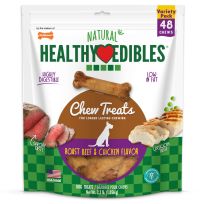 Nylabone® Natural Healthy Edibles All-Natural Long Lasting Roast Beef and Chicken Dog Chew Treats, 48-Count, NE801MVP48P