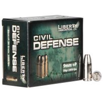 LIBERTY AMMUNITION Civil Defense 9mm +P 50 Grain 2000 FPS, 20-Rounds, 86374