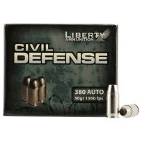 LIBERTY AMMUNITION Civil Defense 380 Auto 20 Grain 1500 FPS, 20-Rounds, 90776