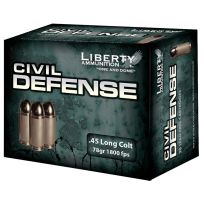 LIBERTY AMMUNITION Civil Defense 45 Long Colt 78 Grain 1800 FPS, 20-Rounds, 98422