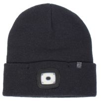 Igloos Built Men's Acrylic Rechargeable Push Button LED Lighted Knit Cuff Cap