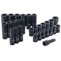 DEWALT Impact Socket Set, Combination, Sae/Mm, 1/2-Inch Drive, 30-Piece, DWMT19249