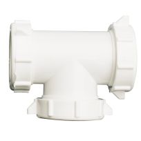PlumbPak® Plastic 3-Way Coupling Tee, 1-1/2 IN, PP55-6W, White