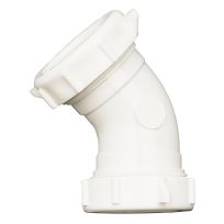 PlumbPak® Plastic 45° Elbow Coupling, 1-1/2 IN, PP55-7W, White