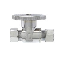 PlumbPak® Quarter Turn Straight Valve, 3/8 IN O.D. x 3/8 IN O.D., PP2071LF