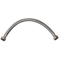PlumbPak® EZ Faucet Stainless Steel Supply Tube, 1/2 IN FIP x 1/2 IN FIP x 16 IN, PP23817