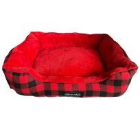 CRITTER CREED Pet Bed, CC-DB-760, Red / Black Plaid, 24 IN x 19 IN x 7 IN