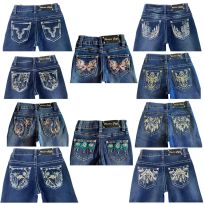 Rodeo Girl By Liz Girl's Jeans with Bling's & Embroidery, Assorted