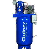 Quincy 2 Stage Pressure Lubricated Air Compressor, 7.5 HP, 24.3 CFM, 571CS80VCA, 80 Gallon