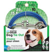 GUARDIAN GEAR® Medium Dog Twin-Swivel Vinyl Coated Tie-Outs, Q231000099, Blue, 10 FT