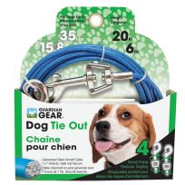 GUARDIAN GEAR® Medium Dog Twin-Swivel Vinyl Coated Tie-Outs, Q232000099, Blue, 20 FT