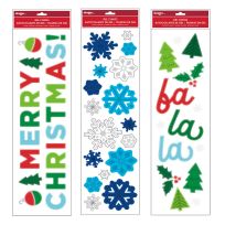 Papercraft Holiday Gel Clings, IG128389, Assorted, 5.5 IN x 21 IN