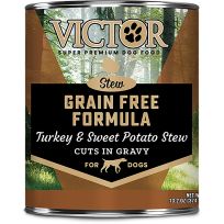 VICTOR® Stew Grain-Free Adult Turkey & Sweet Potato Cuts in Gravy, 013-304-15, 13.2 OZ Can