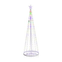 Alpine Christmas Tree Tower Decor with 8 Functions & 300 LED Lights, LUC138MC, Silver