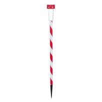 Alpine Solar Striped Pathway Stake with Cool White LED Lights, QWE106, Red