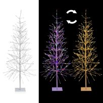 Alpine Silver Foil Tree with 8 Lighting and Color Functions, CRD152SL-CC, Multi