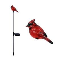 Alpine Solar Cardinal Holiday Garden Stakes, RGG420BB-RD, Red