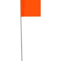 Blackburn Vinyl Flag with 21 IN Wire Staff, Flo Orange, 25-Pack, 451WF-FLO ORANGE, 4 IN x 5 IN