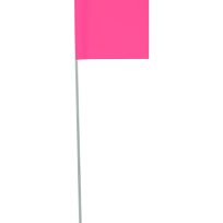 Blackburn Vinyl Flag with 30 IN Wire Staff, Flo Pink, 100-Pack, 230WF-FLO PINK, 2 IN x 3 IN