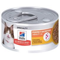 Hill's Science Diet Adult Perfect Digestion Chicken, Vegetable & Rice Stew Wet Cat Food, 605837, 2.9 OZ Can
