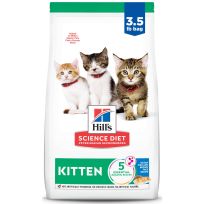 Hill's Science Diet Kitten, Ocean Fish & Brown Rice Recipe Dry Cat Food, 607768, 3.5 LB Bag