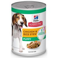 Hill's Science Diet Puppy, Chicken & Rice Stew Wet Dog Food, 607787, 12.5 OZ Can