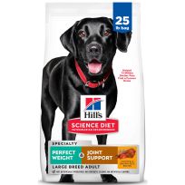 Hill's Science Diet Adult Perfect Weight with Joint Support Large Breed Dry Dog Food, Chicken, 607825, 25 LB Bag