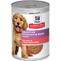 Hill's Science Diet Puppy Sensitive Stomach & Skin, Salmon & Vegetable Stew Wet Dog Food, 608563, 12.5 OZ Can
