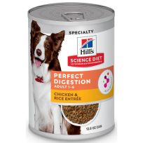 Hill's Science Diet Adult Perfect Digestion, Chicken & Rice Entree Wet Dog Food, 608495, 12.8 OZ Can