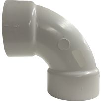 PVC 90 Degree Sanitary Pipe Elbow, DWV, 3 IN Hub, 192253L