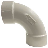 PVC 90 Degree Long Sweep Pipe Elbow, 3 IN Hub, 192278