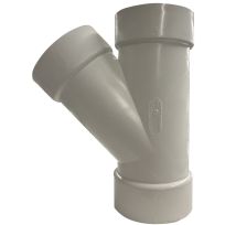 PVC 45 Degree Sewer Pipe Wye, 4 IN Hub, 192304L