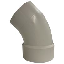 PVC 45 Degree Street Elbow, 4 IN Spigot x 4 IN Hub, 192404