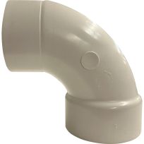 PVC 90 Degree Sanitary Street Pipe Elbow, 3 IN Spigot x 3 IN Hub, 192453L