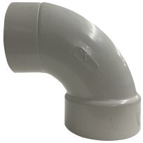 PVC 90 Degree Sanitary Pipe Elbow, 4 IN Spigot x 4 IN Hub, 192454L