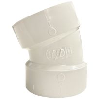 PVC 22.5 Degree Pipe Elbow, 2 IN Hub, 192552