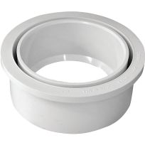 PVC Flush Reducer Pipe Bushing, Schedule 40, 4 IN Spigot x 3 IN Hub, 192756