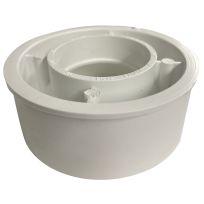 PVC Flush Reducer Pipe Bushing, Schedule 40, 4 IN Spigot x 2 IN Hub, 192758