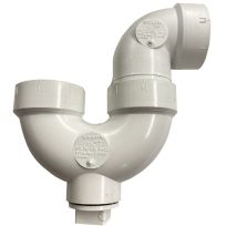 PVC P-Trap with Cleanout, Schedule 40, 1-1/2 IN Hub, 193201AS