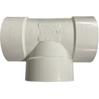 PVC Bullnose Pipe Tee, 4 IN Hub, 414104BC