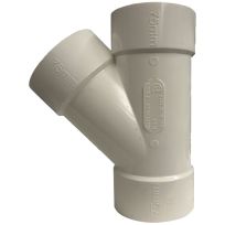 PVC 45 Degree Pipe Wye, Schedule 20, 3 IN Hub, 414133BC